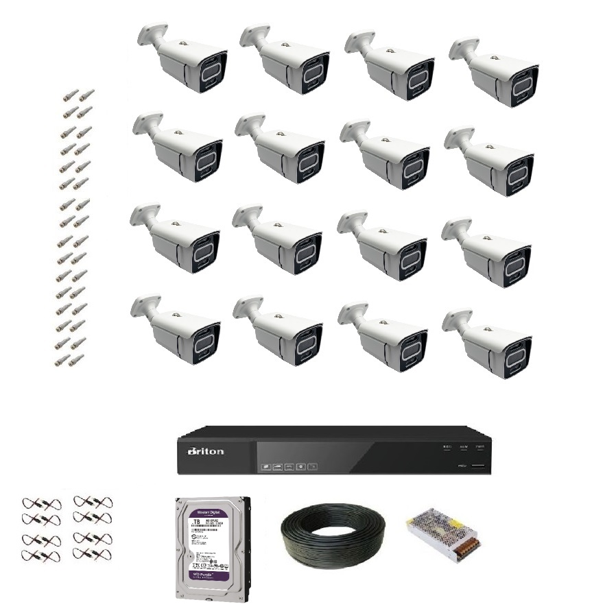 پک شانزده عددی دوربین مداربسته 3 مگاپیکسل دید درشب رنگی SONY HD با 14 ماه گارانتی