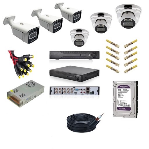 پک شش عددی دوربین مداربسته 3 مگاپیکسل دید درشب رنگی SONY HD با 14 ماه گارانتی